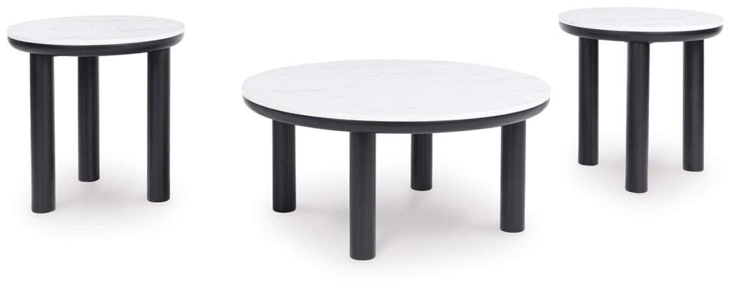 Xandrum Occasional Table (Set of 3) - Black & White