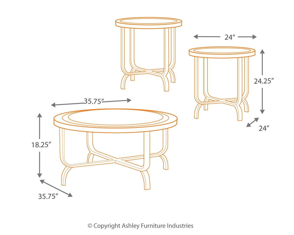 Ferlin Table (Set of 3) - Ashley Furniture - Brunei