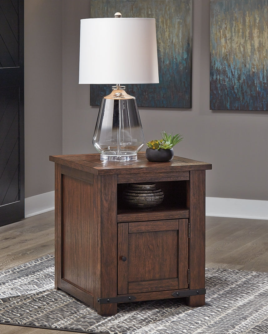 Budmore End Table with USB Ports & Outlets Ashley Furniture Brunei