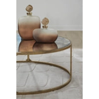 Korajane Oval Cocktail Table;Antique Gold