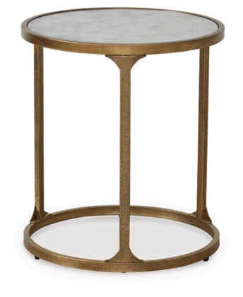 Korajane Round End Table;Antique Gold