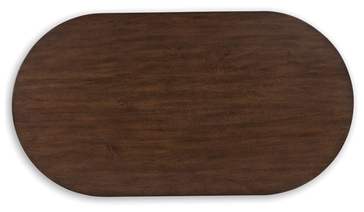 Korestone Oval Cocktail Table;Dark Brown