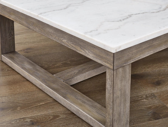 Loyaska Rectangular Cocktail Table;Brown/Ivory