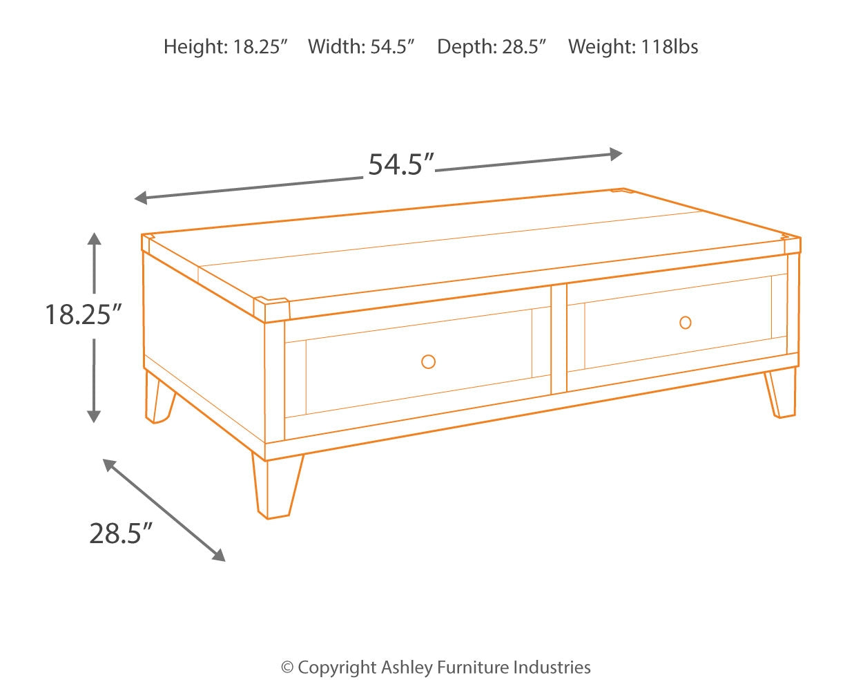 Todoe Coffee Table with Lift Top - Ashley Furniture - Brunei