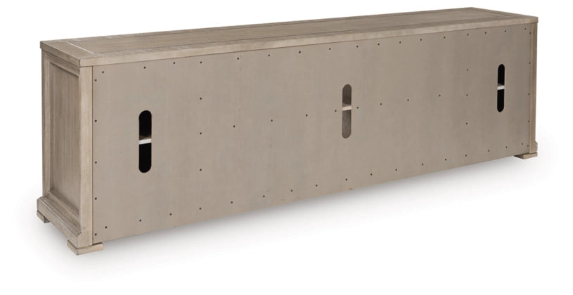 Jorlaina Extra Large TV Stand;Light Brown