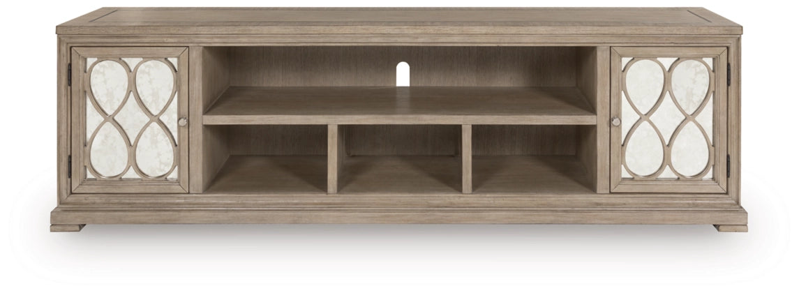 Jorlaina Extra Large TV Stand;Light Brown