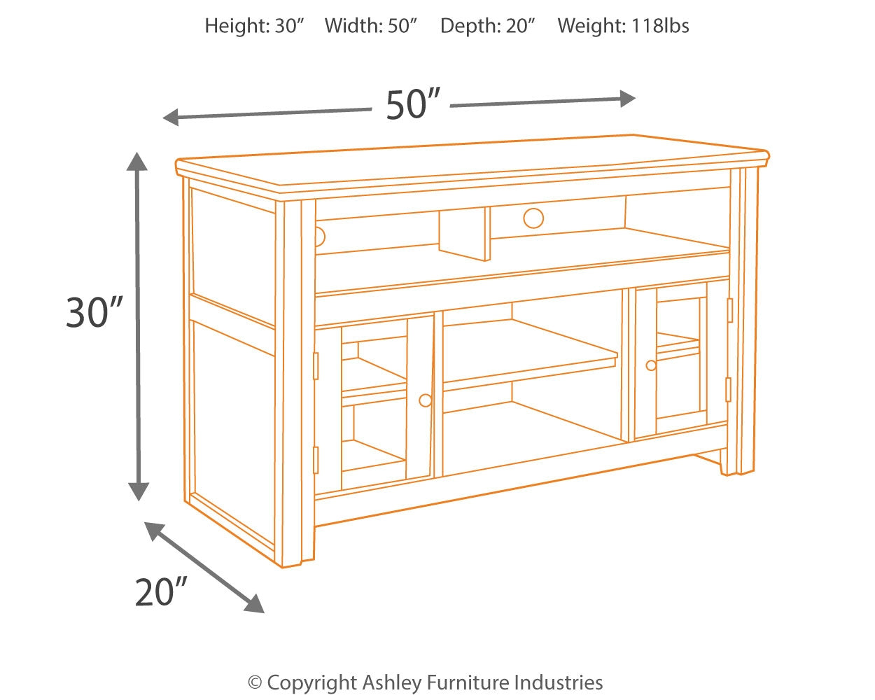 Harpan 50" TV Stand - Ashley Furniture - Brunei