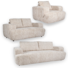 Bravestone Sofa Set;Parchment