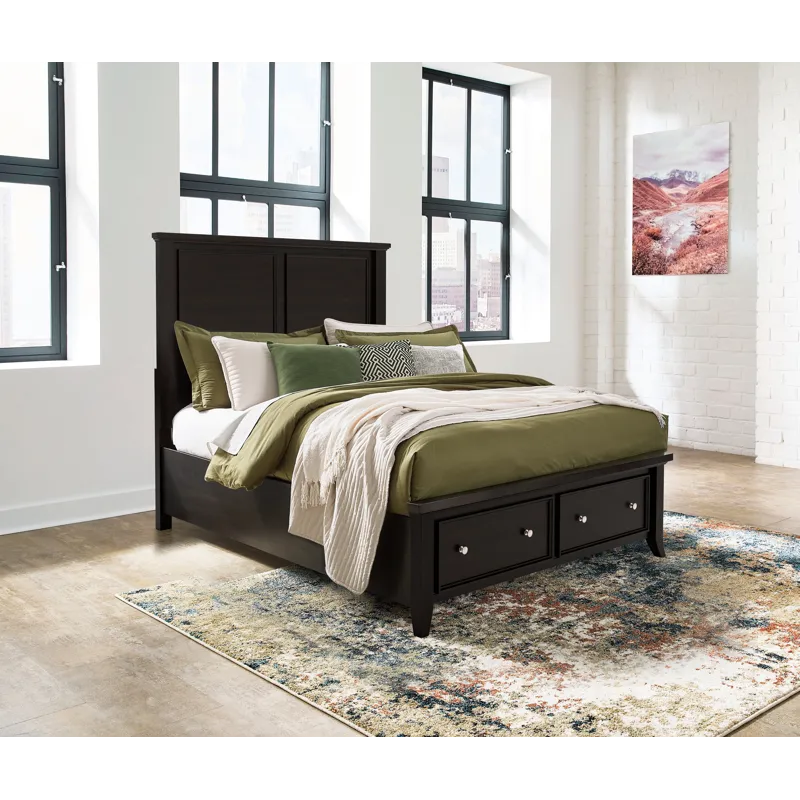 Bambori King Panel Bed;Dark Brown