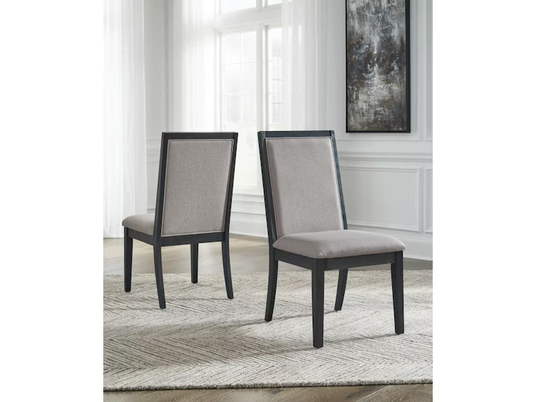 Foyland Dining UPH Side Chair;Black/Gray