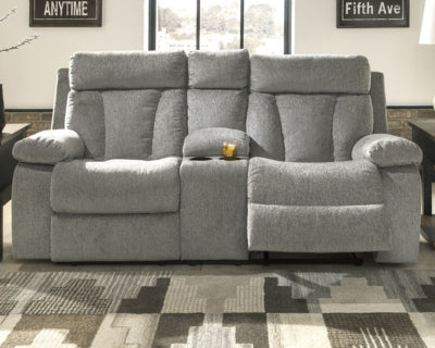 Mitchiner Reclining Loveseat with Console - Ashley Furniture - Brunei