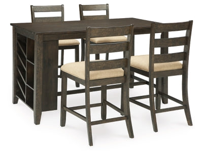 Rokane Counter Height Dining Table and 4 Barstools - Ashley Furniture - Brunei