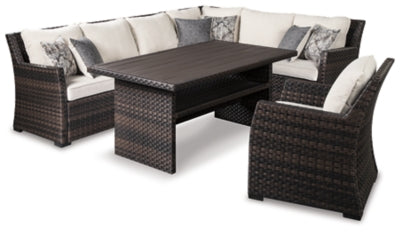 Easy Isle 3-Piece Outdoor Sofa Sectional with Lounge Chair and Table - Ashley Furniture - Brunei