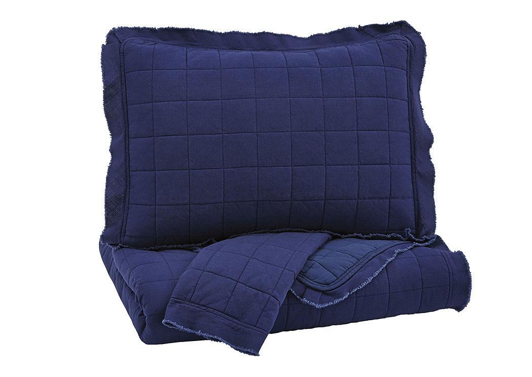 Q776023Q Amare Navy Queen Coverlet Set - Ashley Furniture - Brunei