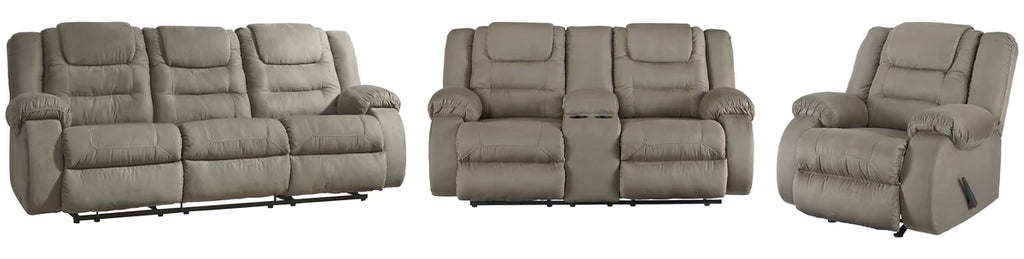 McCade Reclining Sofa, Loveseat and Recliner
