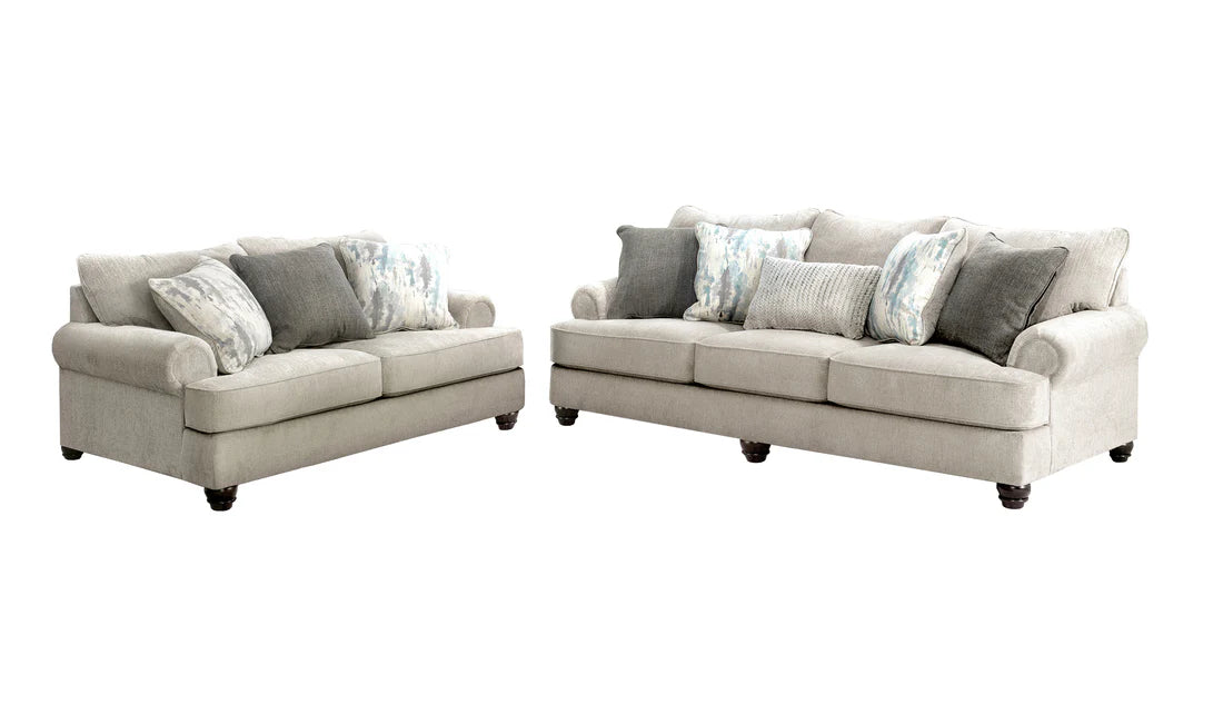 Akinlane Sofa & Loveseat;pewter