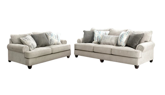 Akinlane Sofa & Loveseat;pewter