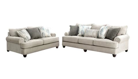 Akinlane Sofa & Loveseat;pewter