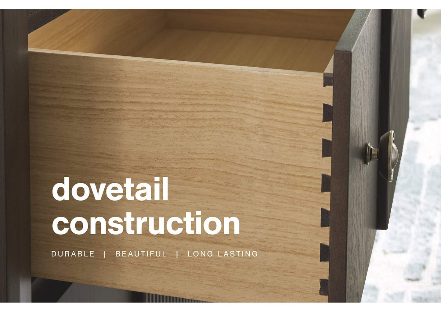 Calmoro Three Drawer Night Stand;Gray