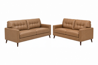Bixler Sofa and Loveseat; Toffee