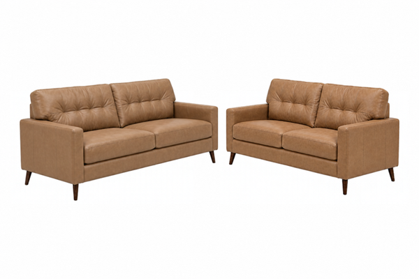 Bixler Sofa and Loveseat; Toffee