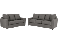 Stairatt Sofa and Loveseat; Charcoal