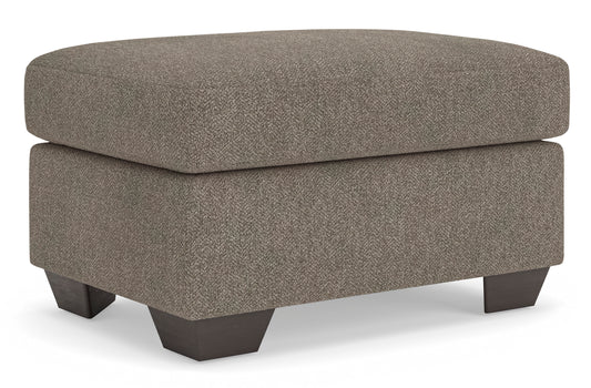 Triston-Peaks Ottoman;Suede