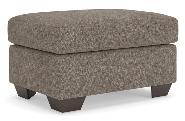 Triston-Peaks Ottoman;Suede
