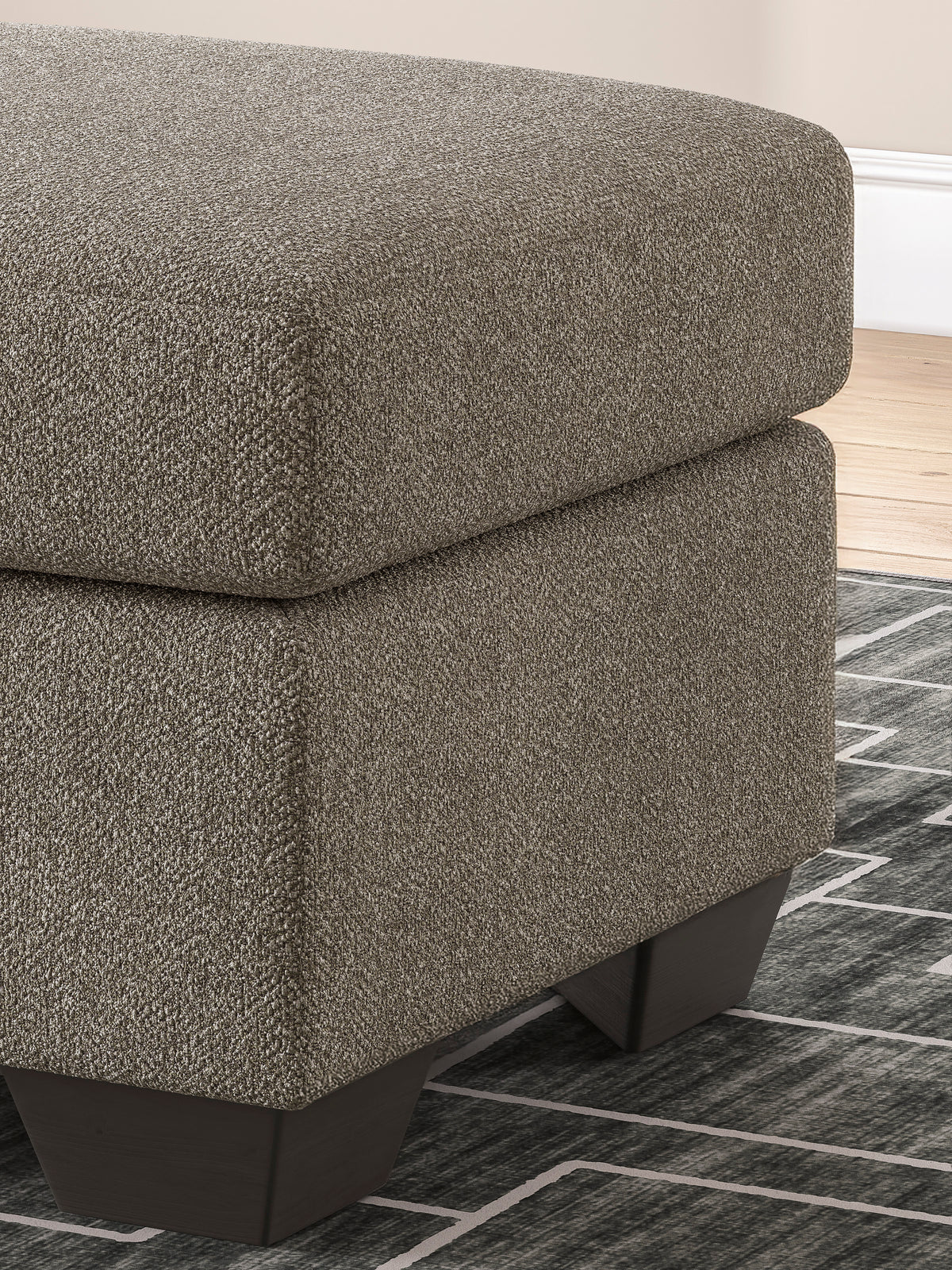 Triston-Peaks Ottoman;Suede