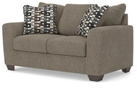 Triston-Peaks Loveseat;Suede