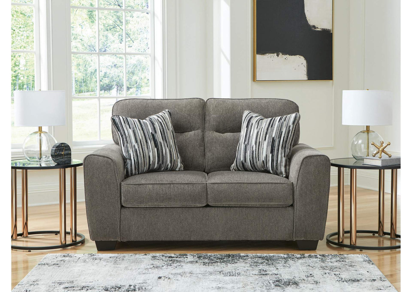 Olten Loveseat;Graphite