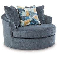 Maxon Place Oversized Swivel Accent Chair;Navy