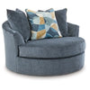 Maxon Place Oversized Swivel Accent Chair;Navy
