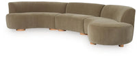 LaraRosa 3-Piece Sectional with Chaise;Sable