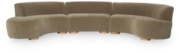 LaraRosa 3-Piece Sectional with Chaise;Sable