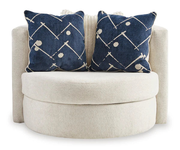 Padova Oversized Swivel Accent Chair;Ivory