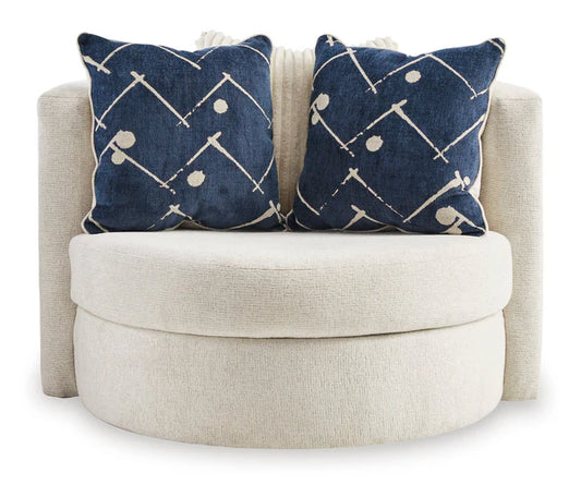 Padova Oversized Swivel Accent Chair;Ivory