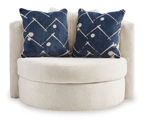 Padova Oversized Swivel Accent Chair;Ivory