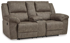 Laresview DBL Reclining Loveseat with Console;Fossil