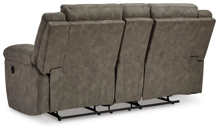Laresview DBL Reclining Loveseat with Console;Fossil