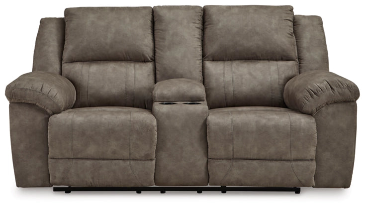 Laresview DBL Reclining Loveseat with Console;Fossil