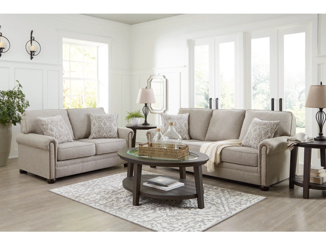 Gaelon Sofa and Loveseat;Dune