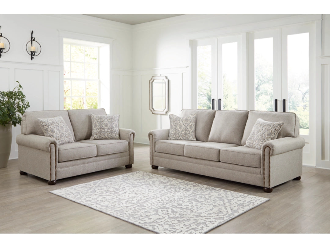 Gaelon Sofa and Loveseat;Dune