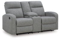 Moreau Place DBL Reclining Loveseat with Console;Sterling