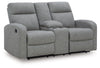 Moreau Place DBL Reclining Loveseat with Console;Sterling