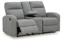 Moreau Place DBL Reclining Loveseat with Console;Sterling