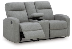 Moreau Place DBL Reclining Loveseat with Console;Sterling