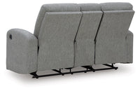 Moreau Place DBL Reclining Loveseat with Console;Sterling