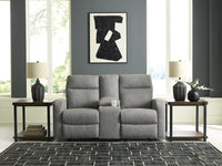 Moreau Place DBL Reclining Loveseat with Console;Sterling