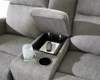 Moreau Place DBL Reclining Loveseat with Console;Sterling
